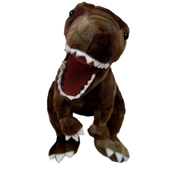 Jurassic World Brown Dinosaur T-Rex Plush 10” X 13” Stuffed Toy EUC - Picture 2 of 10